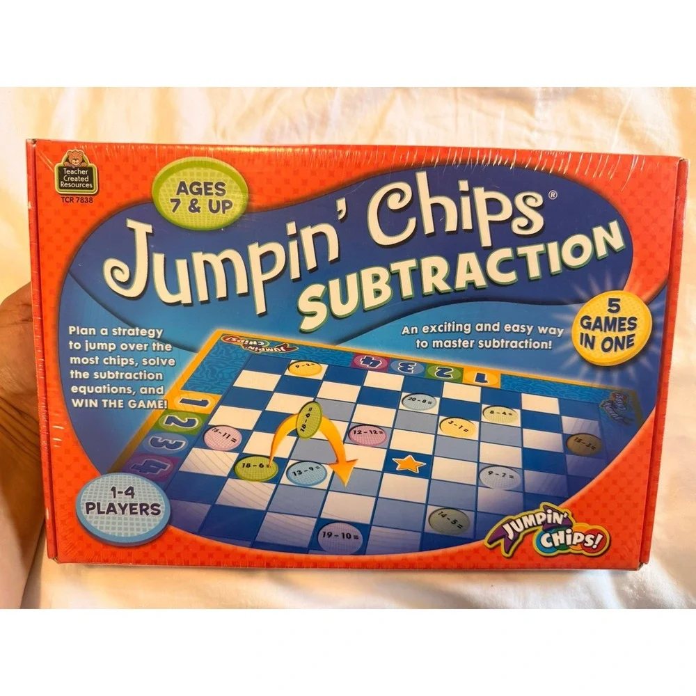 Teacher Created Resources Jumpin' Chips Subtractions Game Ages 7+, Grade 1st 2nd